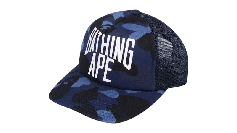 BAPE Color Camo NYC Logo Mesh Cap Navy