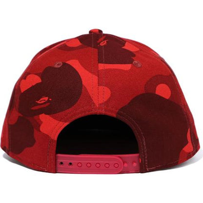 BAPE Color Camo New Era Snap Back Cap Red