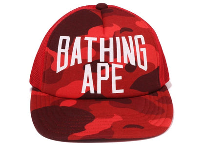 BAPE Color Camo Nyc Logo Mesh Cap (FW22) Red