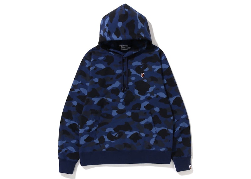 BAPE Color Camo One Point Ape Head Pullover Hoodie Navy