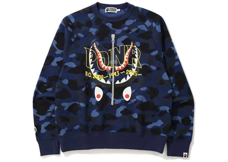 BAPE Color Camo PONR Shark Crewneck Blue