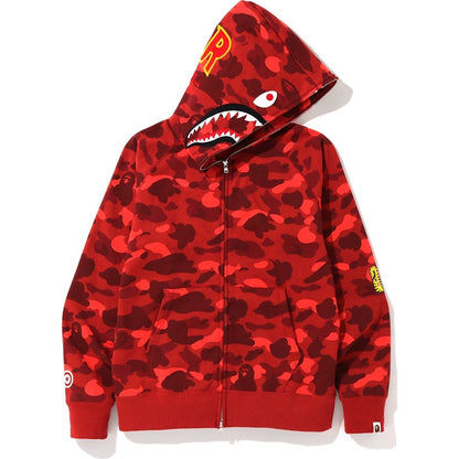 BAPE Color Camo PONR Shark Full Zip Hoodie Red
