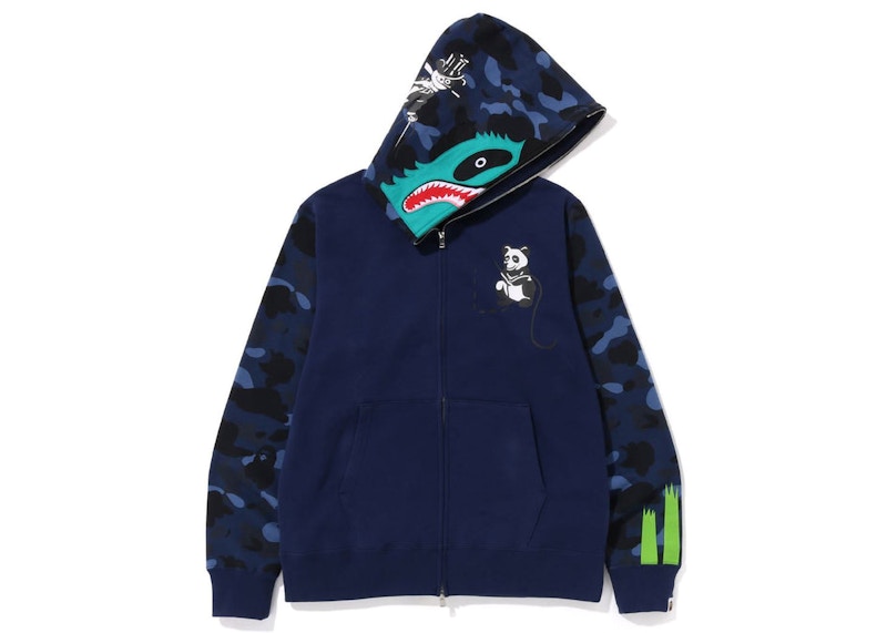 BAPE Color Camo Panda Full Zip Hoodie Navy