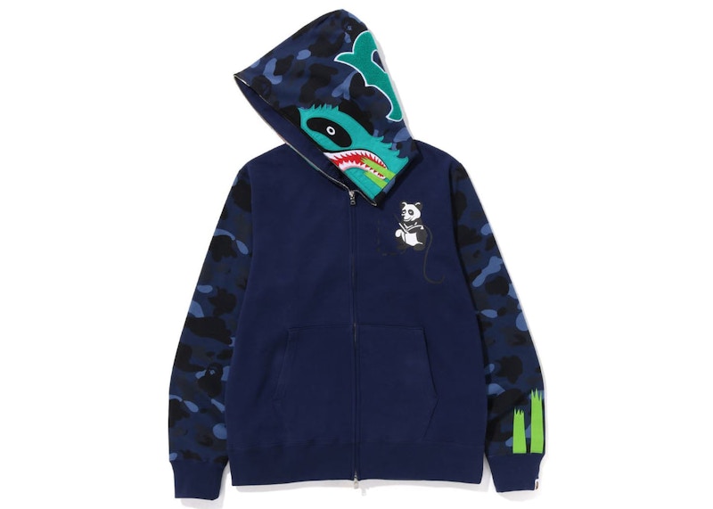 BAPE Color Camo Panda Full Zip Hoodie Navy