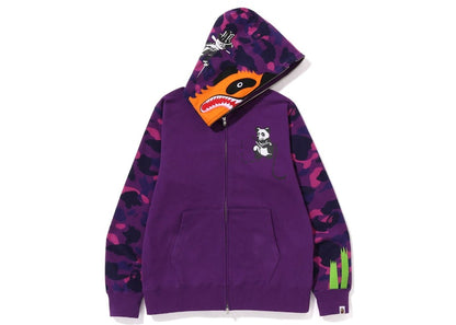 BAPE Color Camo Panda Full Zip Hoodie Purple