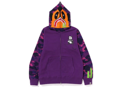 BAPE Color Camo Panda Full Zip Hoodie Purple