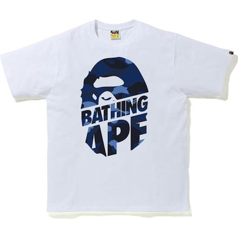 BAPE Color Camo Peek Ape Head T-shirt White/Navy