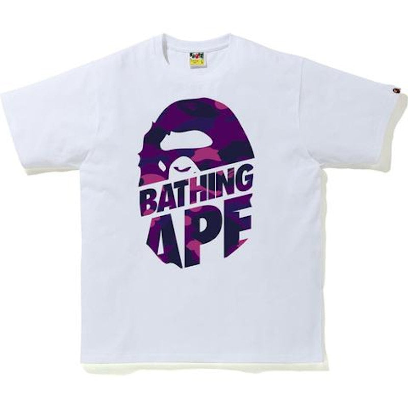 BAPE Color Camo Peek Ape Head T-shirt White/Purple