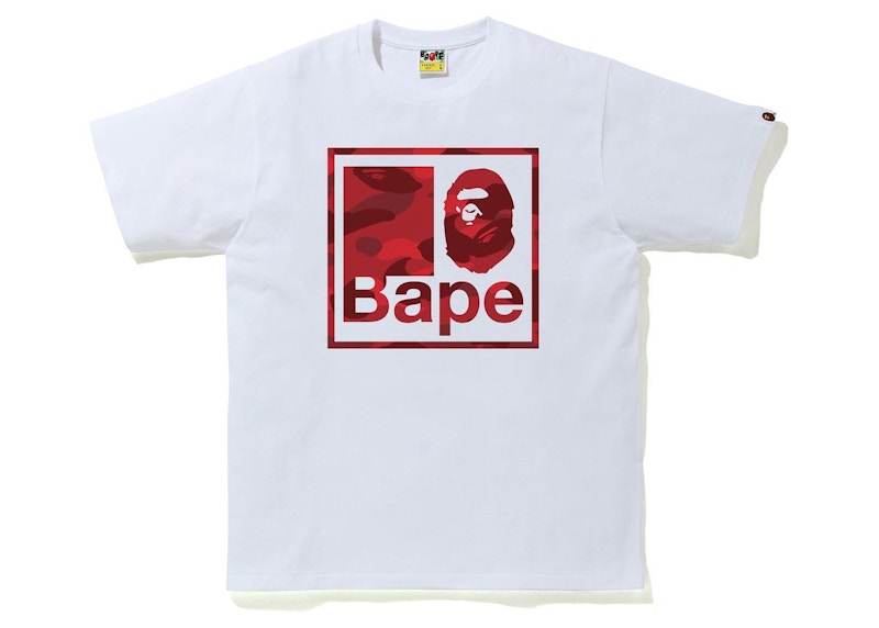 BAPE Color Camo Quadrangle Tee White/Red
