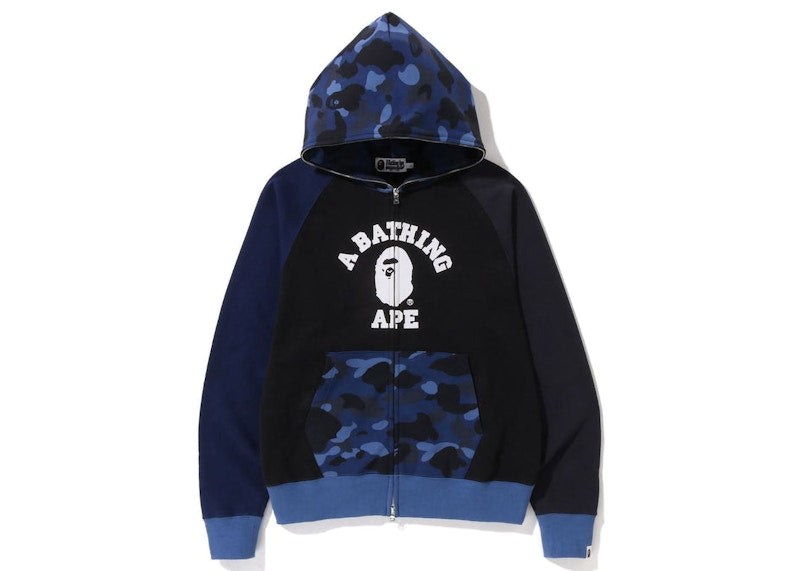 BAPE Color Camo Relaxed Fit Full Zip Hoodie Navy