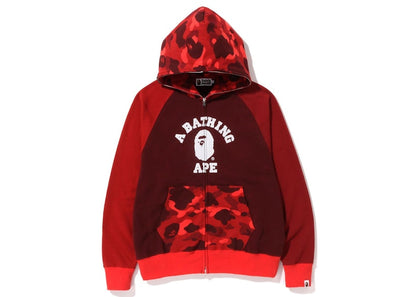 BAPE Color Camo Relaxed Fit Full Zip Hoodie Red