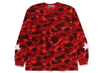 BAPE Color Camo Relaxed Fit L/S Tee Red