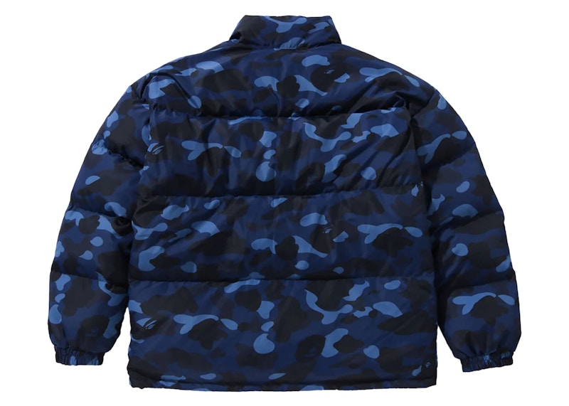 BAPE Color Camo Reversible Down Jacket Navy