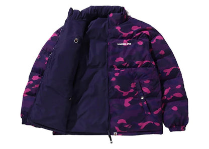 BAPE Color Camo Reversible Down Jacket Purple