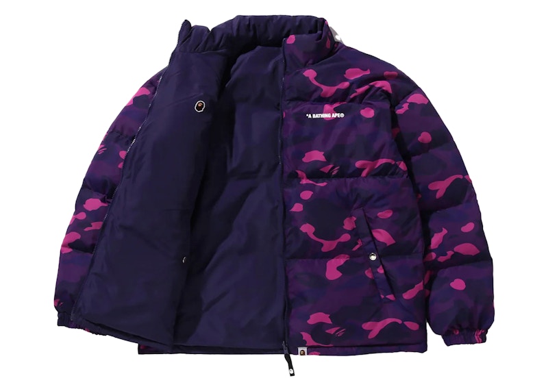 BAPE Color Camo Reversible Down Jacket Purple