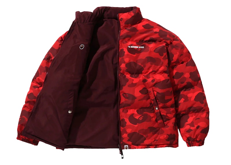 BAPE Color Camo Reversible Down Jacket Red