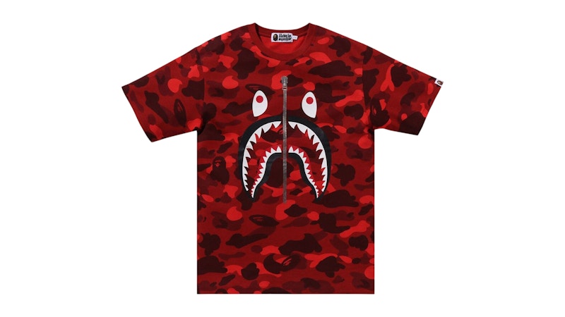 BAPE Color Camo Shark 1J80-109-010 Tee Red