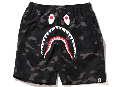 BAPE Color Camo Shark Beach Shorts (SS22) Black