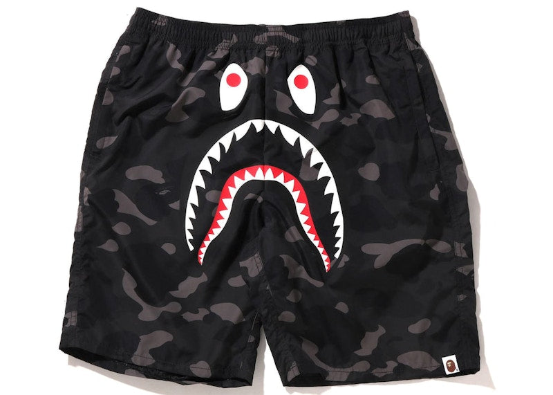 BAPE Color Camo Shark Beach Shorts (SS22) Black