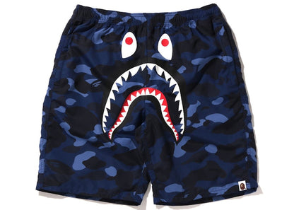 BAPE Color Camo Shark Beach Shorts (SS22) Navy