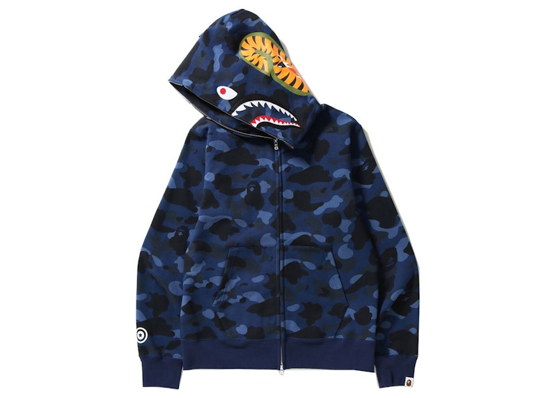 BAPE Color Camo Shark Full Zip Hoodie (FW21) Navy