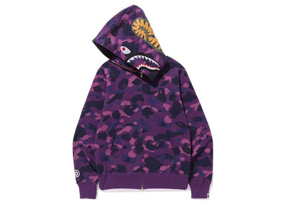 BAPE Color Camo Shark Full Zip Hoodie (FW21) Purple