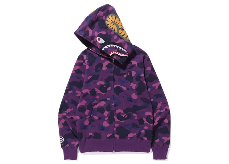 BAPE Color Camo Shark Full Zip Hoodie (FW21) Purple