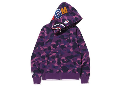 BAPE Color Camo Shark Full Zip Hoodie (FW21) Purple