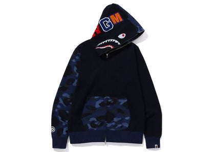 BAPE Color Camo Shark Full Zip Hoodie (FW23) Navy
