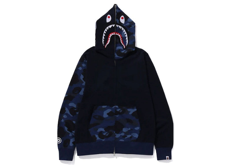 BAPE Color Camo Shark Full Zip Hoodie (FW23) Navy
