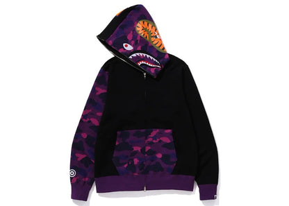 BAPE Color Camo Shark Full Zip Hoodie (FW23) Purple
