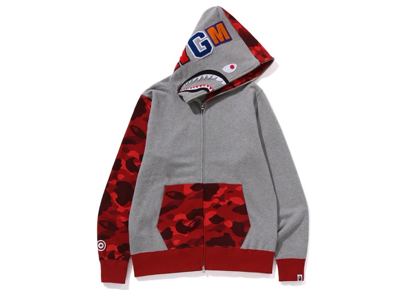 BAPE Color Camo Shark Full Zip Hoodie (FW23) Red