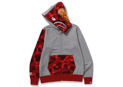 BAPE Color Camo Shark Full Zip Hoodie (FW23) Red