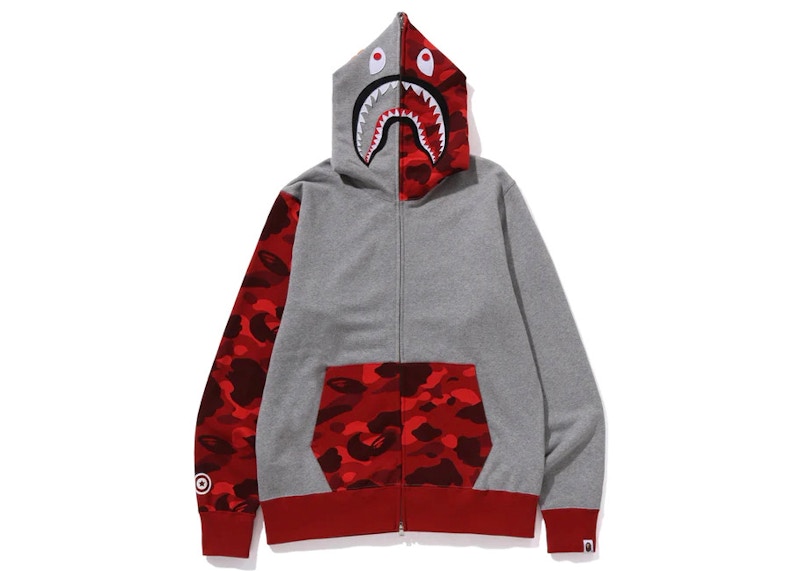 BAPE Color Camo Shark Full Zip Hoodie (FW23) Red