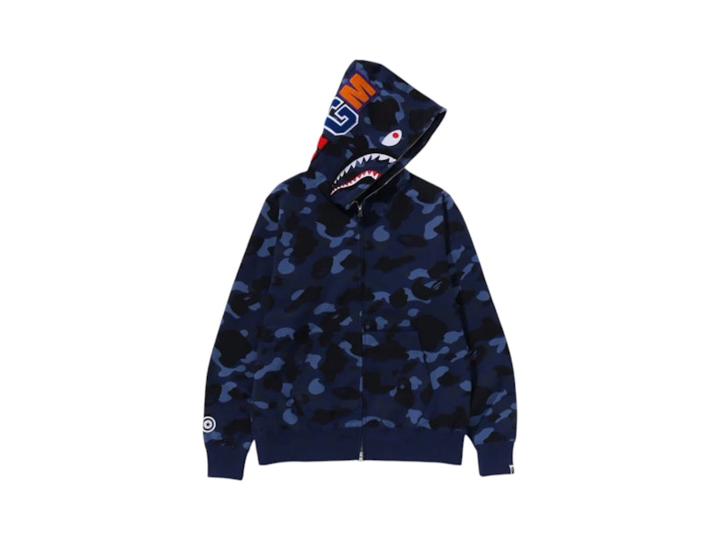 BAPE Color Camo Shark Full Zip Hoodie (FW24) Navy