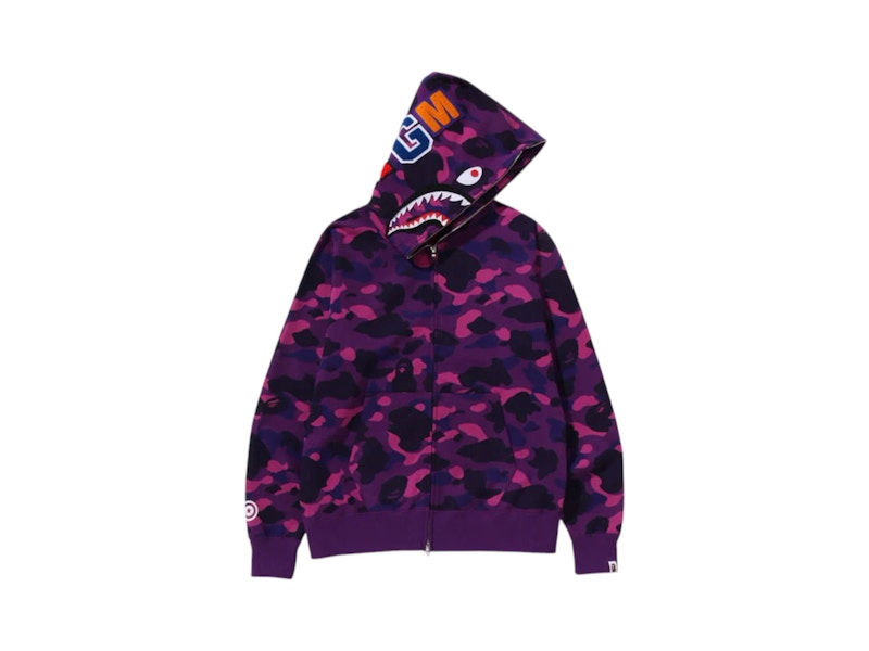 BAPE Color Camo Shark Full Zip Hoodie (FW24) Purple