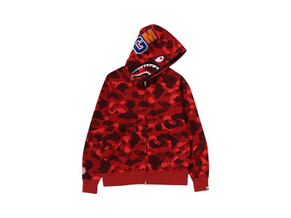 BAPE Color Camo Shark Full Zip Hoodie (FW24) Red
