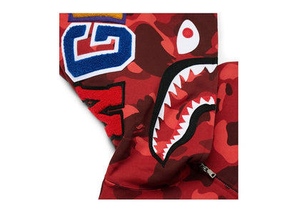 BAPE Color Camo Shark Full Zip Hoodie Red