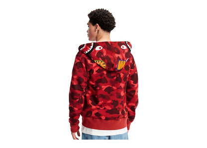 BAPE Color Camo Shark Full Zip Hoodie Red