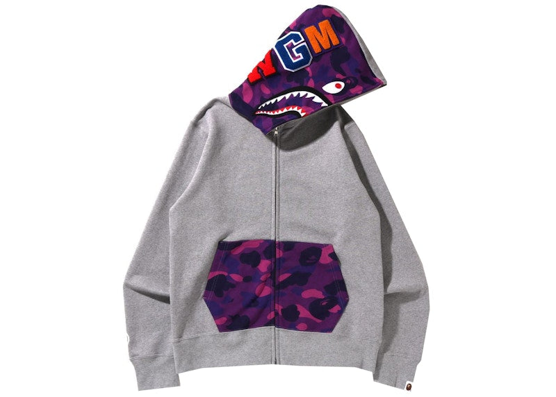 BAPE Color Camo Shark Full Zip Hoodie (SS22) Gray