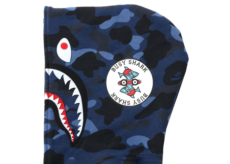 BAPE Color Camo Shark Full Zip Hoodie (SS22) Navy