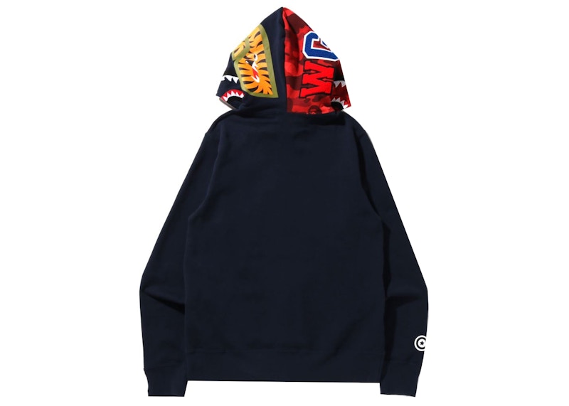 BAPE Color Camo Shark Full Zip Hoodie (SS22) Navy/Red