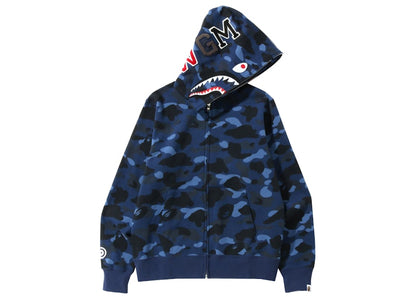BAPE Color Camo Shark Full Zip Hoodie (SS22) Navy