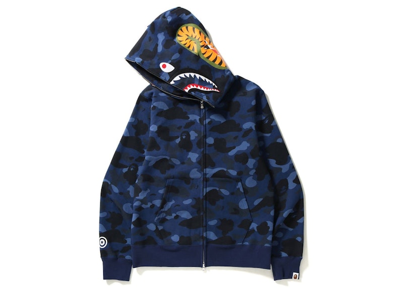 BAPE Color Camo Shark Full Zip Hoodie (SS23) Navy