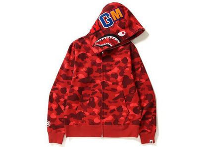 BAPE Color Camo Shark Full Zip (SS21) Hoodie Red