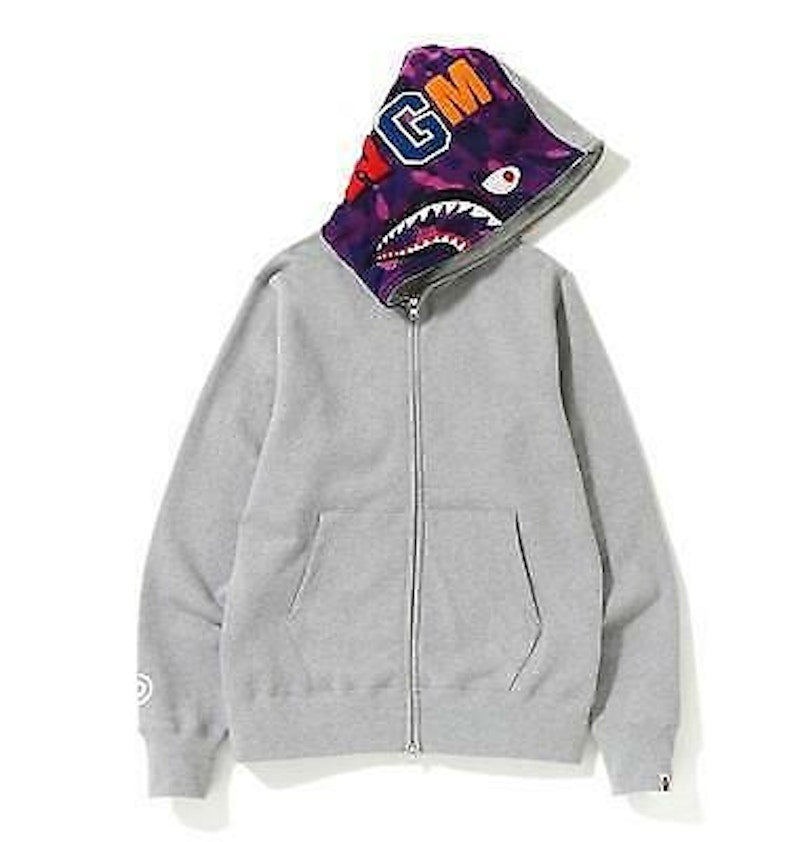BAPE Color Camo Shark Hoodie Grey/Purple