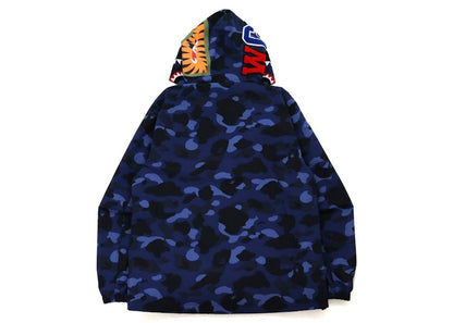 BAPE Color Camo Shark Hoodie Jacket (FW21) Navy