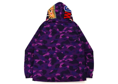 BAPE Color Camo Shark Hoodie Jacket (FW21) Purple