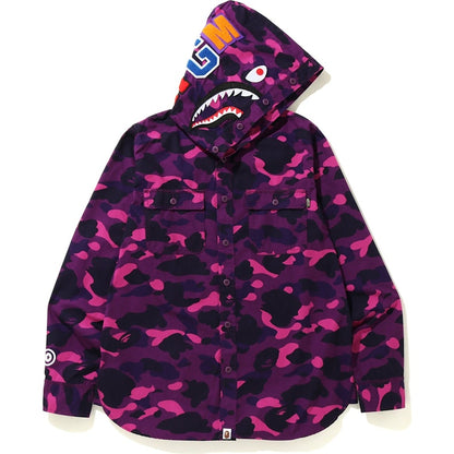 BAPE Color Camo Shark Hoodie Shirt Purple