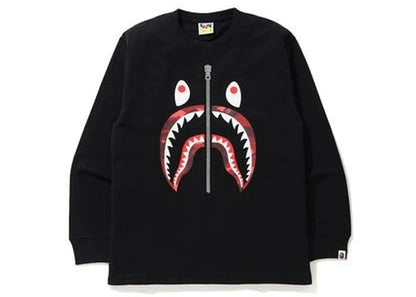 BAPE Color Camo Shark L/S Tee Black/Red